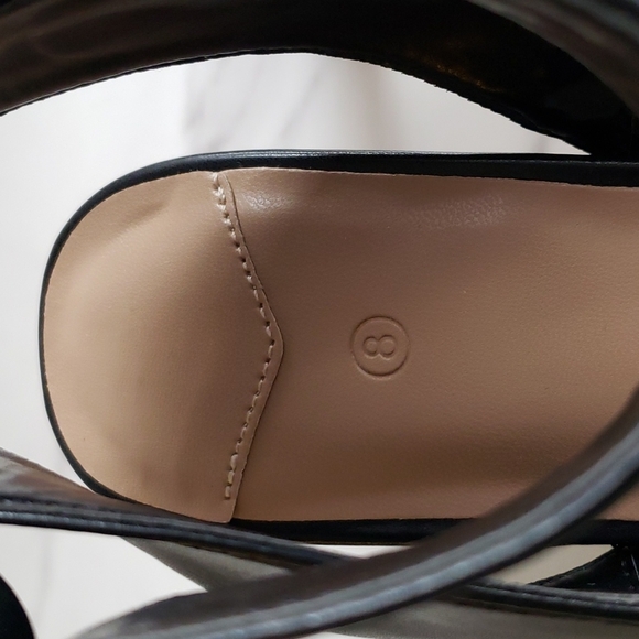 Rilista Leather Ankle Strap Pointed Toe Pumps in Black Size 8 - Picture 6 of 8